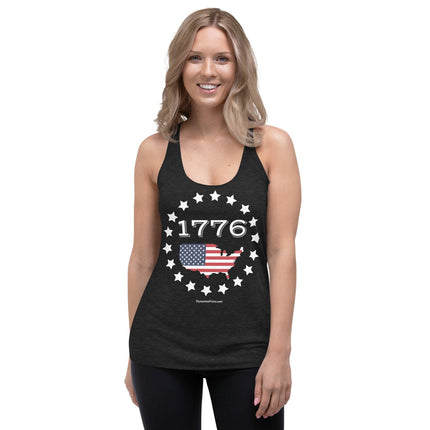 1776 Women's Racerback Tank - Trump Tees