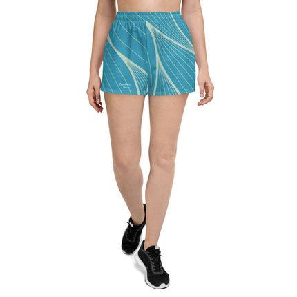 Abstract Blue Women’s Athletic Shorts - Trump Tees