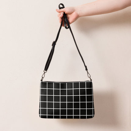 Black Geometric Crossbody Bag