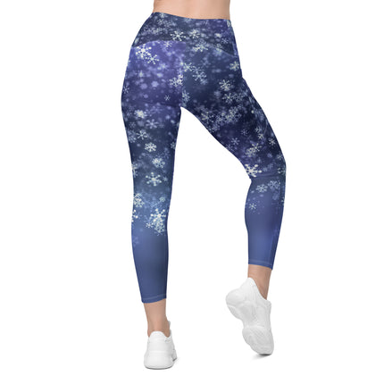 Snowflakes Leggings With Pockets