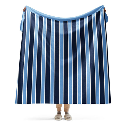 Blue Bars Sherpa Blanket - Trump Tees