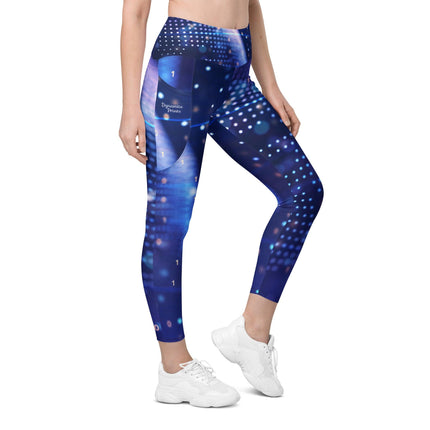 Blue Disco Leggings With Pockets - Trump Tees