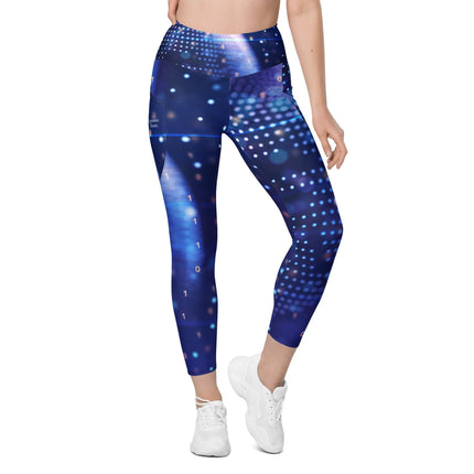 Blue Disco Leggings With Pockets - Trump Tees