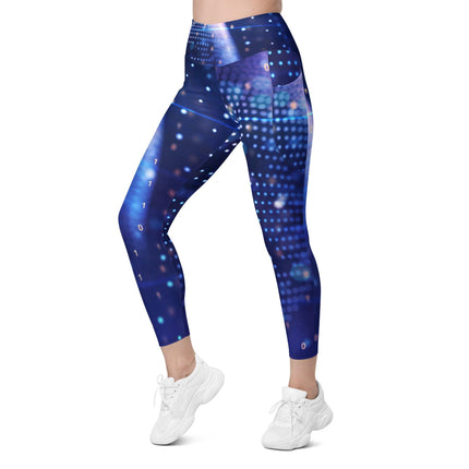 Blue Disco Leggings With Pockets - Trump Tees