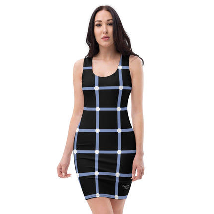 Blue Geometric Dress - Trump Tees