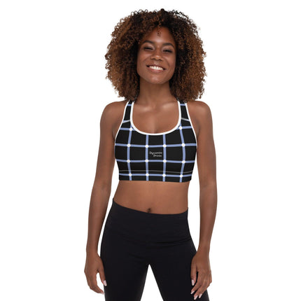 Blue Geometric Padded Sports Bra - Trump Tees