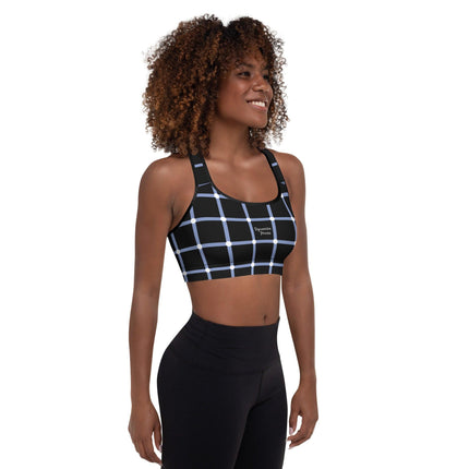 Blue Geometric Padded Sports Bra - Trump Tees