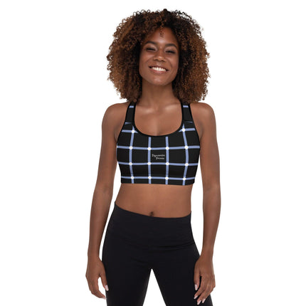 Blue Geometric Padded Sports Bra - Trump Tees