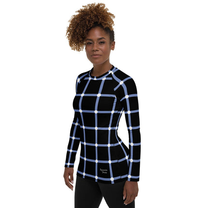 Blue Geometric Women's Rash Guard - Trump Tees