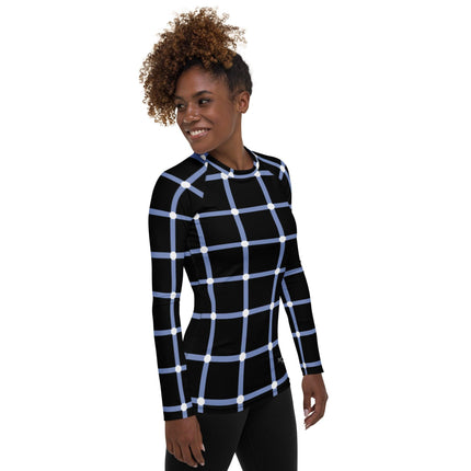 Blue Geometric Women's Rash Guard - Trump Tees