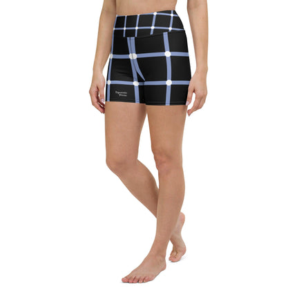 Blue Geometric Women's Yoga Shorts - Trump Tees