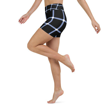 Blue Geometric Women's Yoga Shorts - Trump Tees