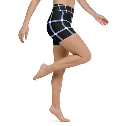 Blue Geometric Women's Yoga Shorts - Trump Tees