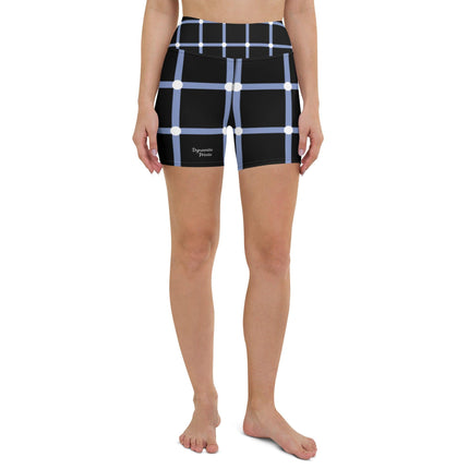 Blue Geometric Women's Yoga Shorts - Trump Tees