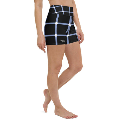 Blue Geometric Women's Yoga Shorts - Trump Tees