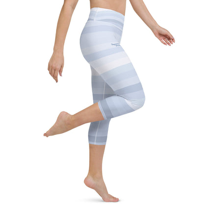 Blue Lines Yoga Capri Leggings - Trump Tees