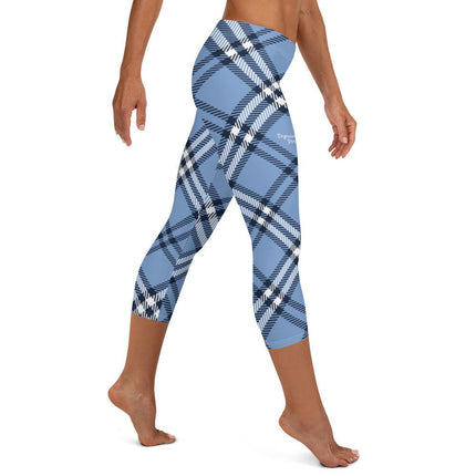 Blue Plaid Capri Leggings - Trump Tees