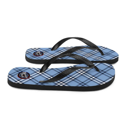 Blue Plaid Flip - Flops - Trump Tees