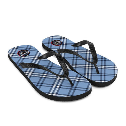 Blue Plaid Flip - Flops - Trump Tees