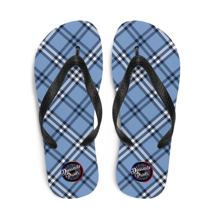 Blue Plaid Flip - Flops - Trump Tees