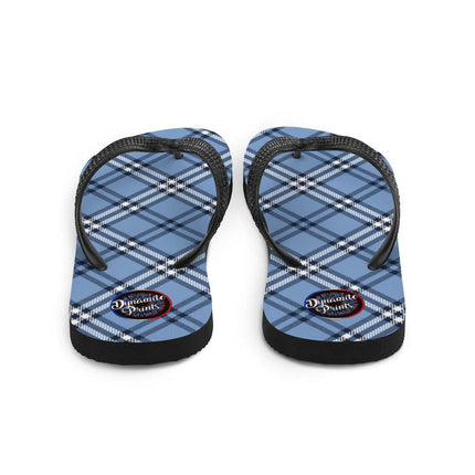 Blue Plaid Flip - Flops - Trump Tees