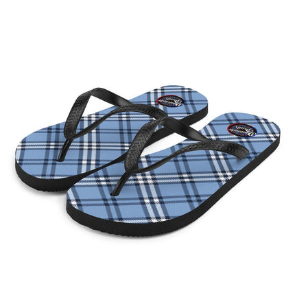 Blue Plaid Flip - Flops - Trump Tees