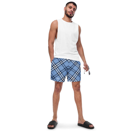 Blue Plaid Men's Boardshorts - Trump Tees