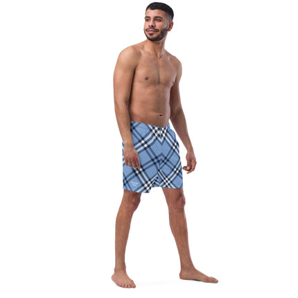 Blue Plaid Men's Boardshorts - Trump Tees