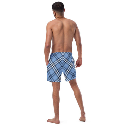 Blue Plaid Men's Boardshorts - Trump Tees