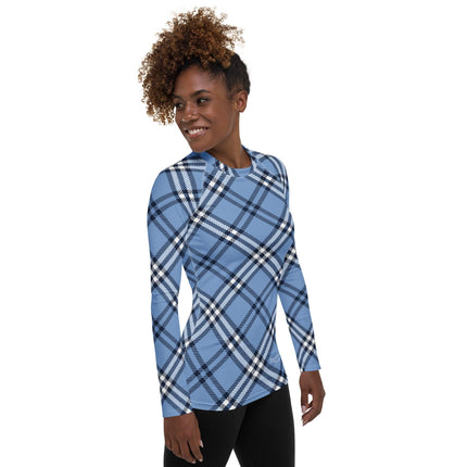 Blue Plaid Women's Rash Guard - Trump Tees