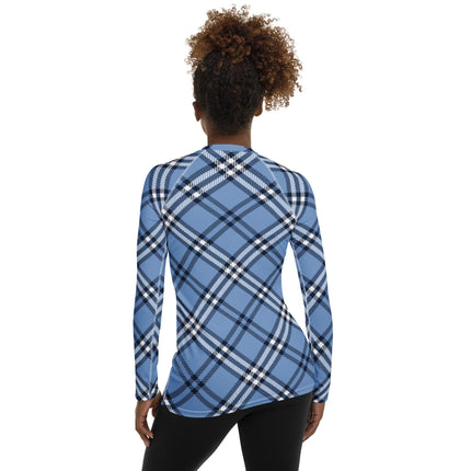 Blue Plaid Women's Rash Guard - Trump Tees