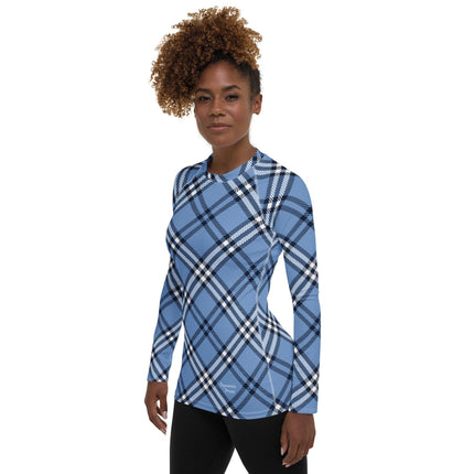 Blue Plaid Women's Rash Guard - Trump Tees