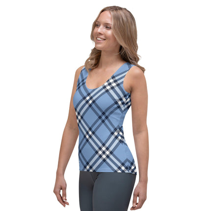 Blue Plaid Women's Tank Top - Trump Tees