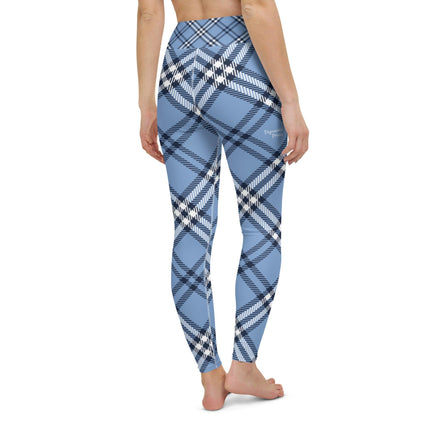 Blue Plaid Yoga Leggings - Trump Tees