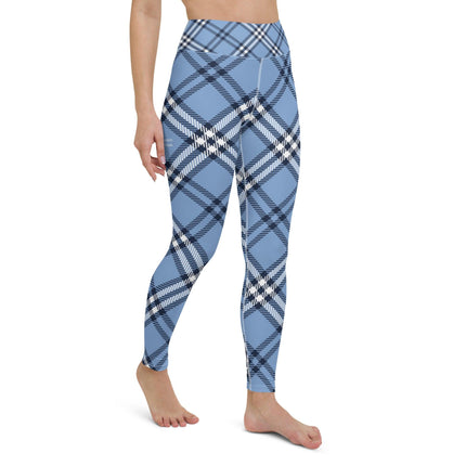 Blue Plaid Yoga Leggings - Trump Tees