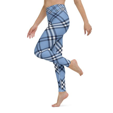 Blue Plaid Yoga Leggings - Trump Tees