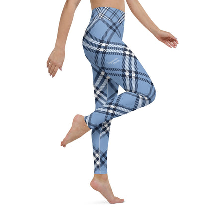 Blue Plaid Yoga Leggings - Trump Tees