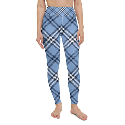 Blue Plaid Yoga Leggings - Trump Tees