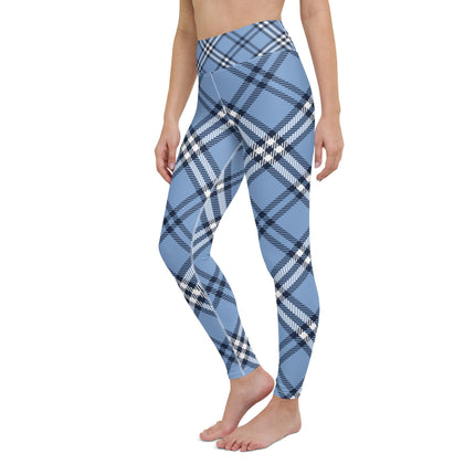 Blue Plaid Yoga Leggings - Trump Tees