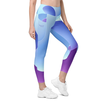 Blue & Purple Ribbon Leggings With Pockets - Trump Tees