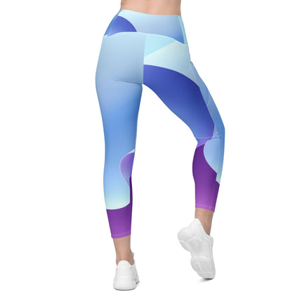 Blue & Purple Ribbon Leggings With Pockets - Trump Tees