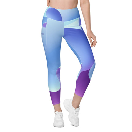 Blue & Purple Ribbon Leggings With Pockets - Trump Tees