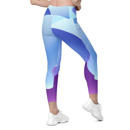 Blue & Purple Ribbon Leggings With Pockets - Trump Tees