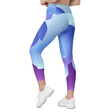 Blue & Purple Ribbon Leggings With Pockets - Trump Tees