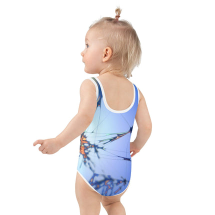 Blue Splatter Kids Swimsuit - Trump Tees