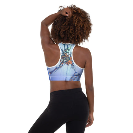 Blue Splatter Padded Sports Bra - Trump Tees