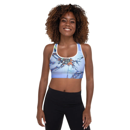 Blue Splatter Padded Sports Bra - Trump Tees