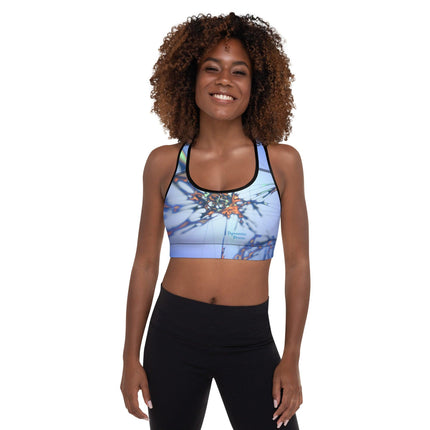 Blue Splatter Padded Sports Bra - Trump Tees