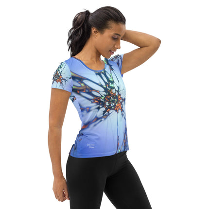 Blue Splatter Women's Athletic T-shirt - Trump Tees