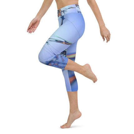 Blue Splatter Women's Yoga Capri Leggings - Trump Tees